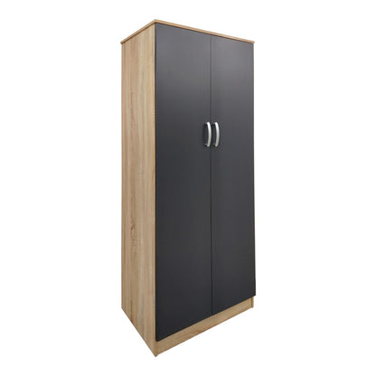 Ντουλάπα πεντάφυλλη Athos I pakoworld sonoma-ανθρακί 170x42x180εκ - Hippiehome.gr