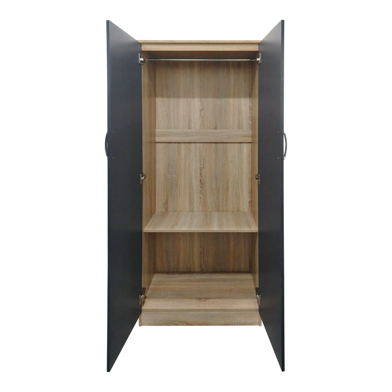 Ντουλάπα πεντάφυλλη Athos I pakoworld sonoma-ανθρακί 170x42x180εκ - Hippiehome.gr