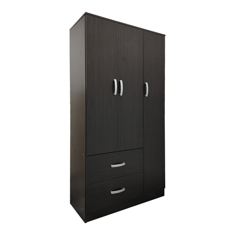 Ντουλάπα εξάφυλλη με πατάρι Athos pakoworld wenge 180x42x240εκ - Hippiehome.gr
