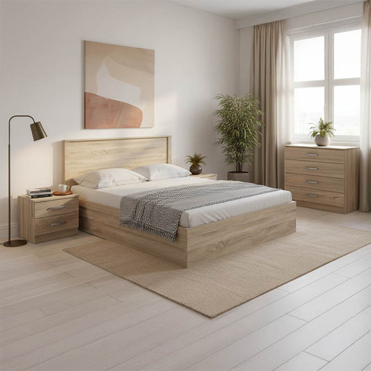 Σετ Κρεβατοκάμαρας Athos Sonoma με Κρεβάτι 160x200εκ Σετ 4τεμ - Hippiehome.gr