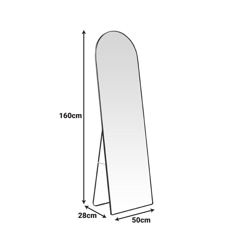 Καθρέπτης Plaza I pakoworld αλουμίνιο σε μαύρη απόχρωση 50x28x160εκ - Hippiehome.gr