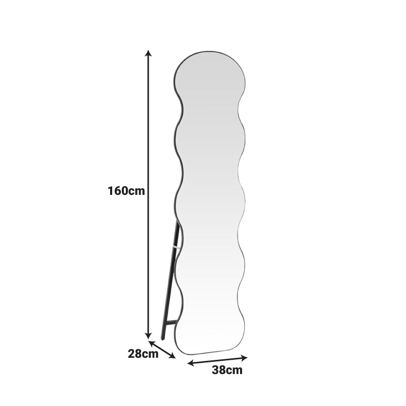 Καθρέπτης Waven pakoworld σε μαύρη απόχρωση 38x28x148εκ - Hippiehome.gr