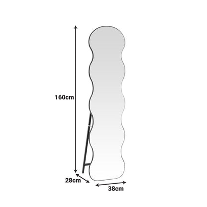 Καθρέπτης Waven pakoworld σε μαύρη απόχρωση 38x28x148εκ - Hippiehome.gr