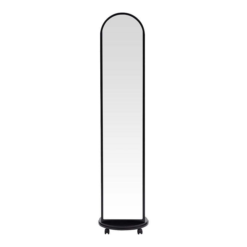 Καθρέπτης τροχήλατος Espero pakoworld mdf με ράφια σε μαύρη απόχρωση Φ34x170εκ - Hippiehome.gr