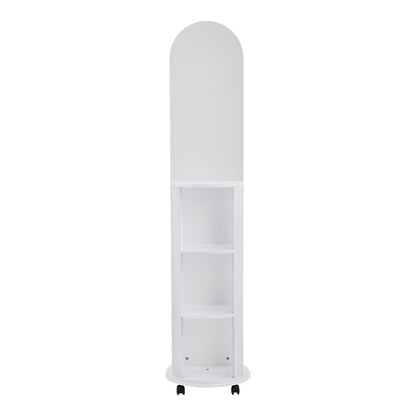 Καθρέπτης τροχήλατος Espero pakoworld mdf με ράφια σε λευκή απόχρωση Φ34x170εκ - Hippiehome.gr