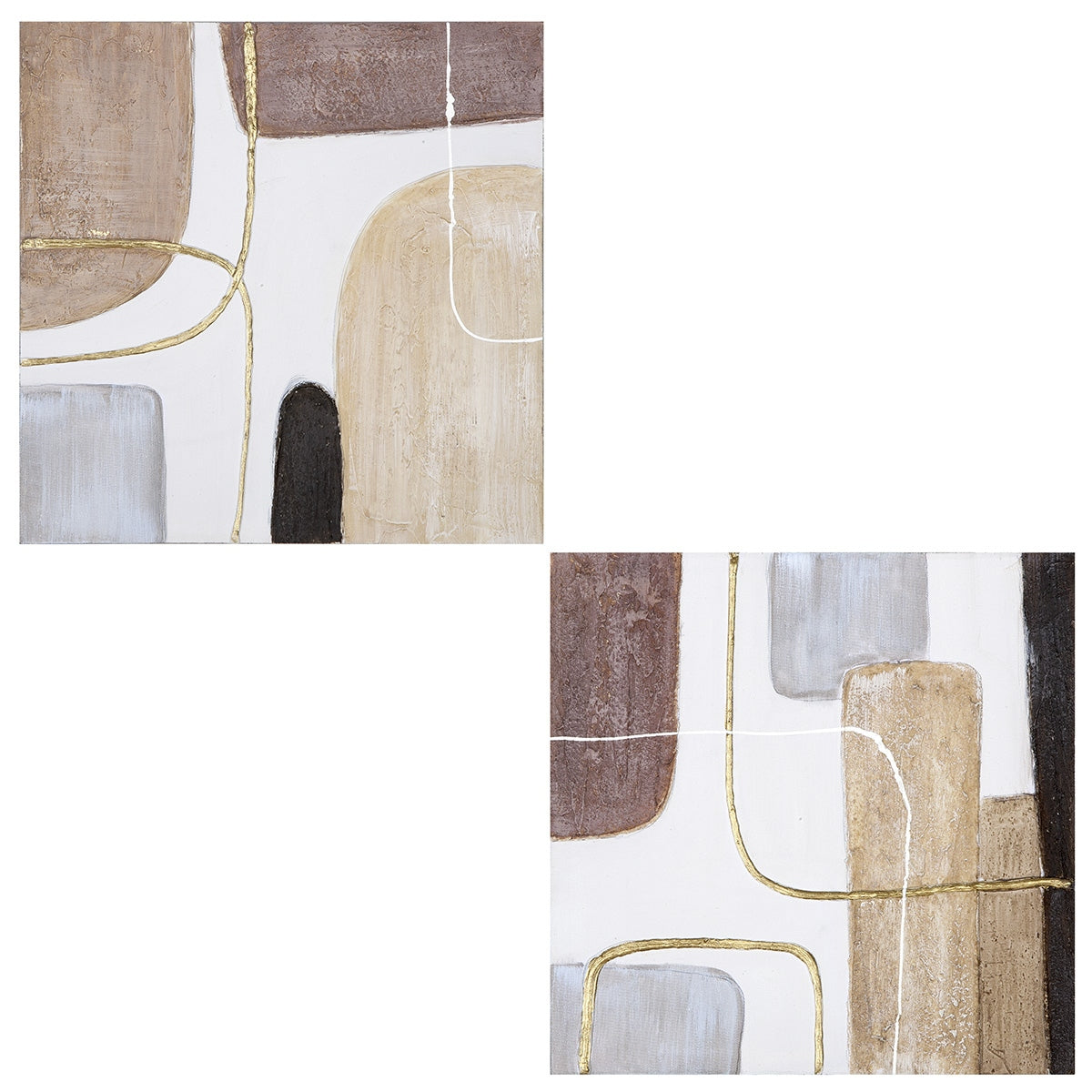 Εικόνα Τετράγωνος καμβάς Λευκός 2 Ποικιλία 40X3X40Cm 40X3X40Cm - Hippiehome.gr