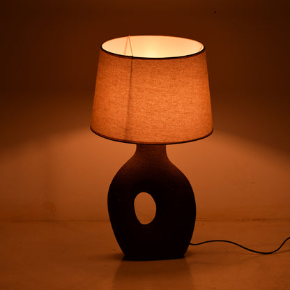 Επιτραπέζιο φωτιστικό Ovola Inart Ε27 κεραμικό σε γκρι antique-μπεζ απόχρωση Φ30x52εκ - Hippiehome.gr