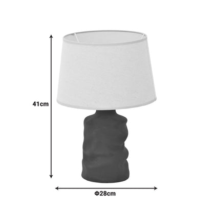 Επιτραπέζιο φωτιστικό Wabbi Inart Ε27 κεραμικό σε γκρι antique -μπεζ απόχρωση Φ28x41εκ - Hippiehome.gr