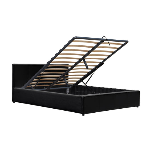 Κρεβάτι Dellia pakoworld με αποθηκευτικό χώρο pu μαύρο 120x200εκ - Hippiehome.gr