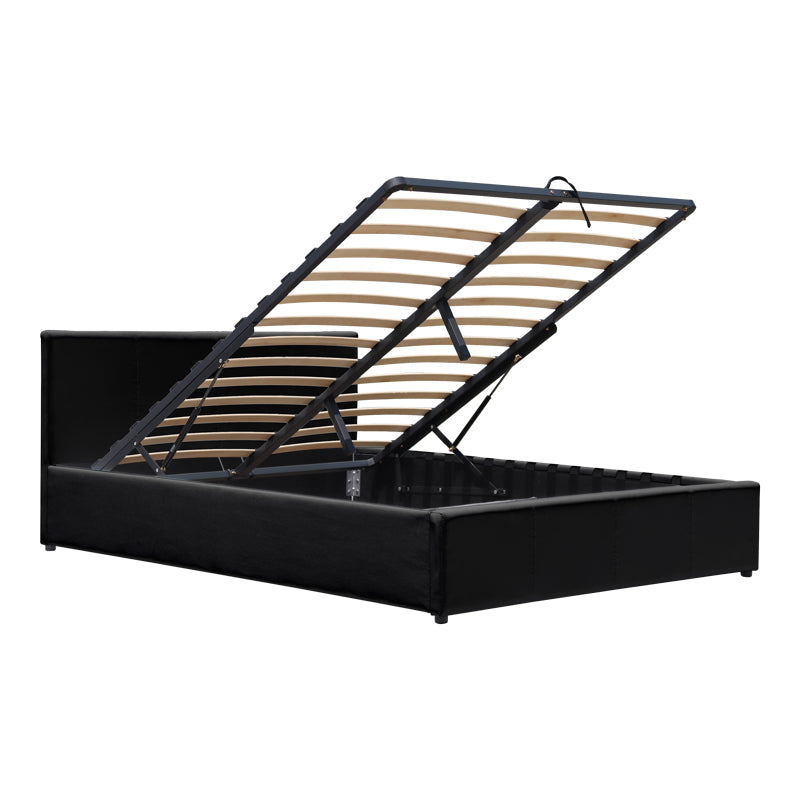 Κρεβάτι Dellia pakoworld με αποθηκευτικό χώρο pu μαύρο 150x200εκ - Hippiehome.gr