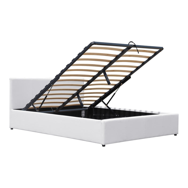 Κρεβάτι Dellia pakoworld με αποθηκευτικό χώρο pu λευκό 150x200εκ - Hippiehome.gr