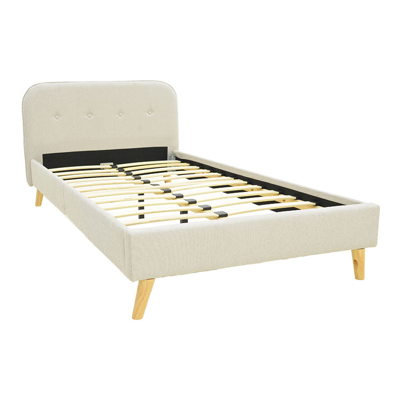 Κρεβάτι LumiLux pakoworld ύφασμα σε μπεζ απόχρωση 100x200εκ - Hippiehome.gr