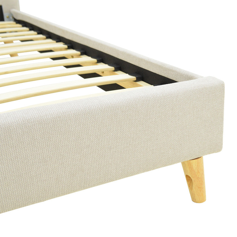 Κρεβάτι LumiLux pakoworld ύφασμα σε μπεζ απόχρωση 100x200εκ - Hippiehome.gr