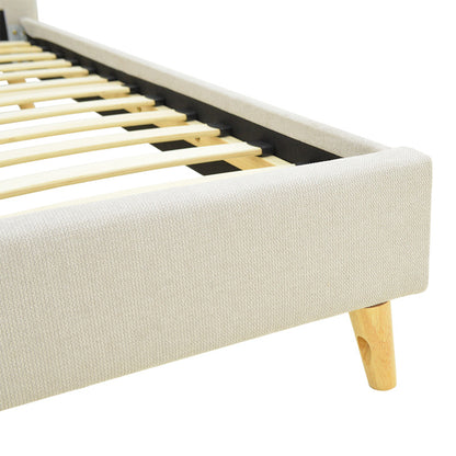 Κρεβάτι LumiLux pakoworld ύφασμα σε μπεζ απόχρωση 100x200εκ - Hippiehome.gr