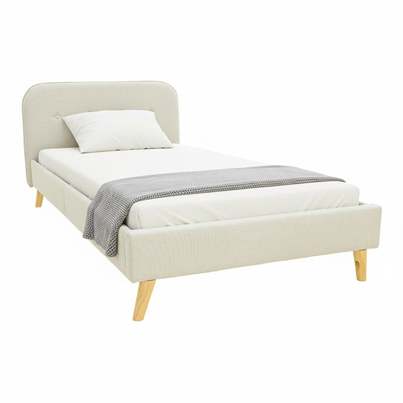 Κρεβάτι LumiLux pakoworld ύφασμα σε μπεζ απόχρωση 100x200εκ - Hippiehome.gr