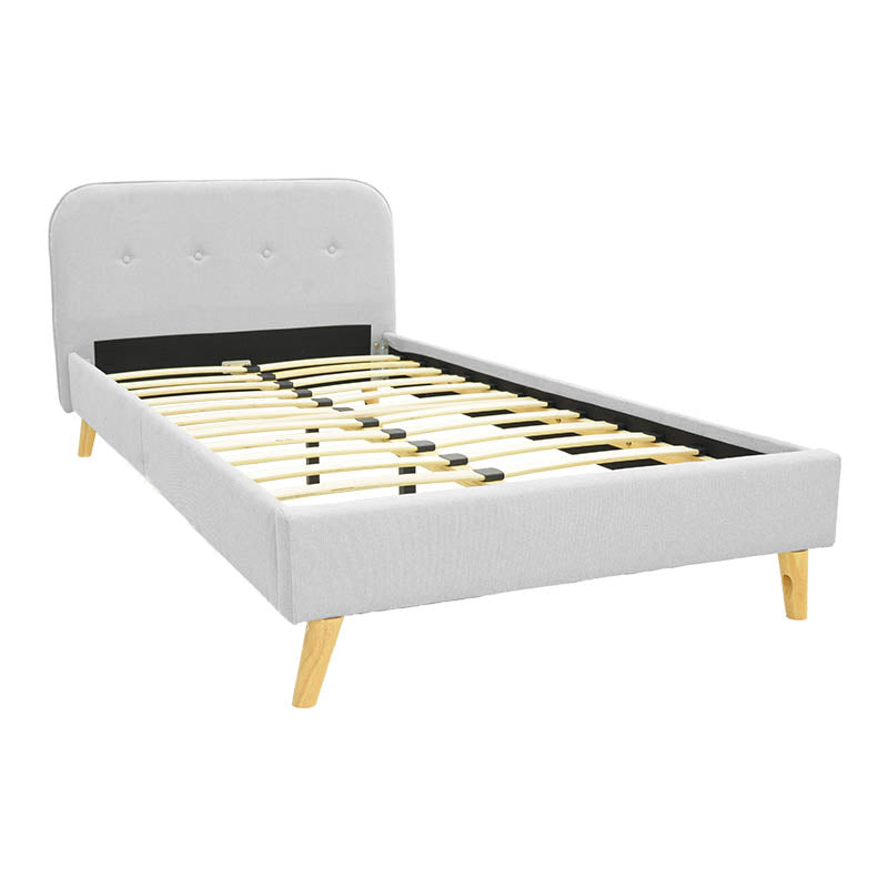 Κρεβάτι LumiLux pakoworld ύφασμα σε γκρι απόχρωση 100x200εκ - Hippiehome.gr