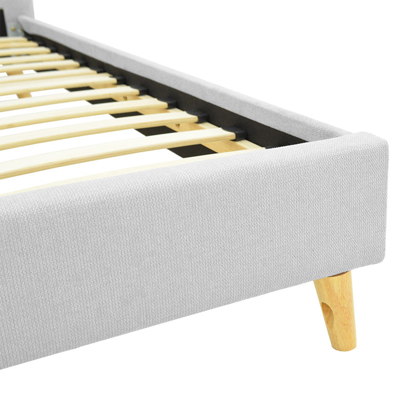 Κρεβάτι LumiLux pakoworld ύφασμα σε γκρι απόχρωση 100x200εκ - Hippiehome.gr