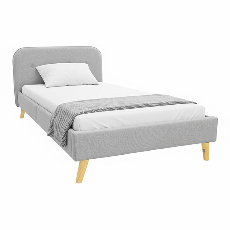 Κρεβάτι LumiLux pakoworld ύφασμα σε γκρι απόχρωση 100x200εκ - Hippiehome.gr