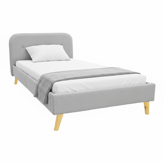 Κρεβάτι LumiLux pakoworld ύφασμα σε γκρι απόχρωση 100x200εκ - Hippiehome.gr