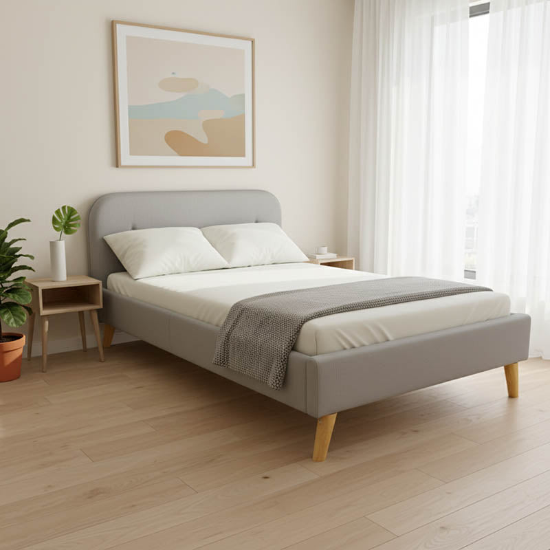 Κρεβάτι LumiLux pakoworld ύφασμα σε γκρι απόχρωση 160x200εκ - Hippiehome.gr