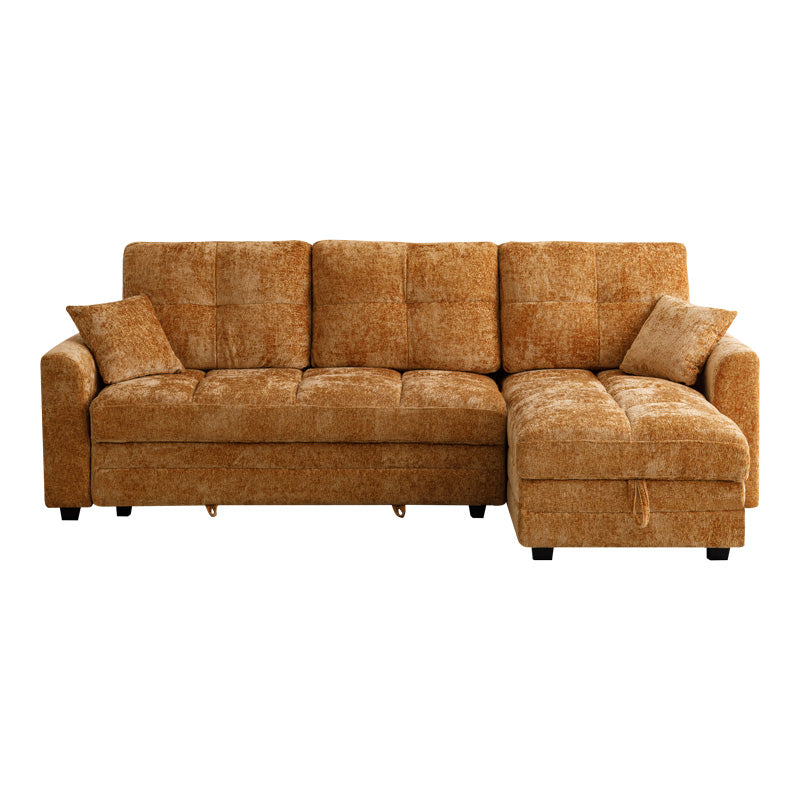 Γωνιακός αναστρέψιμος καναπές κρεβάτι Comfie pakoworld με αποθηκευτικό χώρο camel ύφασμα 260x156x98εκ - Hippiehome.gr