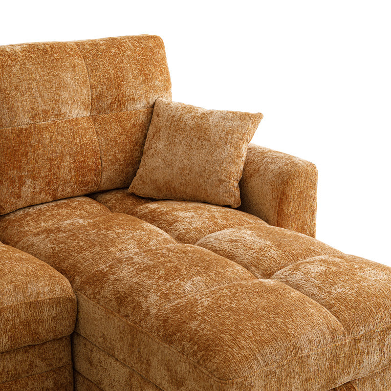 Γωνιακός αναστρέψιμος καναπές κρεβάτι Comfie pakoworld με αποθηκευτικό χώρο camel ύφασμα 260x156x98εκ - Hippiehome.gr