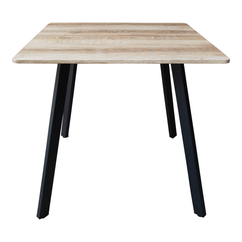 Τραπέζι Squaro pakoworld sonoma mdf με μαύρα μεταλλικά πόδια 80x80x75εκ - Hippiehome.gr