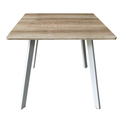 Τραπέζι Squaro pakoworld sonoma mdf με λευκά μεταλλικά πόδια 80x80x75εκ - Hippiehome.gr