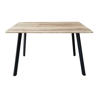 Τραπέζι Squaro pakoworld sonoma mdf με μαύρα μεταλλικά πόδια 120x70x75εκ - Hippiehome.gr