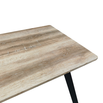 Τραπέζι Squaro pakoworld sonoma mdf με μαύρα μεταλλικά πόδια 120x70x75εκ - Hippiehome.gr