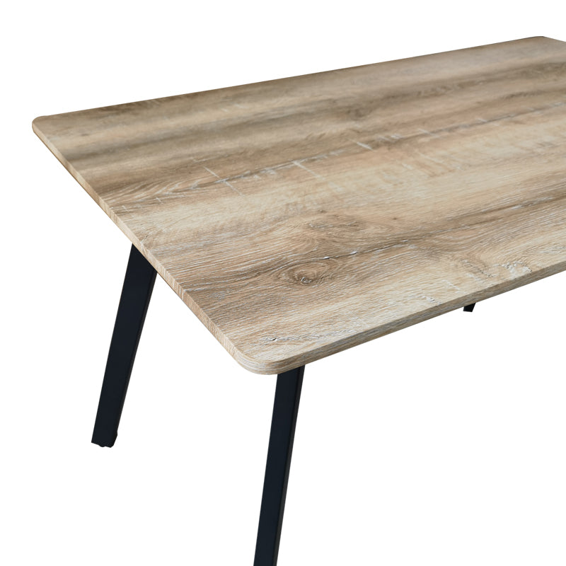 Τραπέζι Squaro pakoworld sonoma mdf με μαύρα μεταλλικά πόδια 120x70x75εκ - Hippiehome.gr