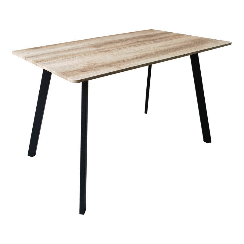 Τραπέζι Squaro pakoworld sonoma mdf με μαύρα μεταλλικά πόδια 120x70x75εκ - Hippiehome.gr