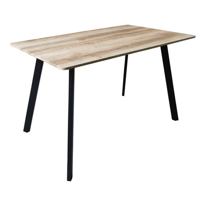 Τραπέζι Squaro pakoworld sonoma mdf με μαύρα μεταλλικά πόδια 120x70x75εκ - Hippiehome.gr