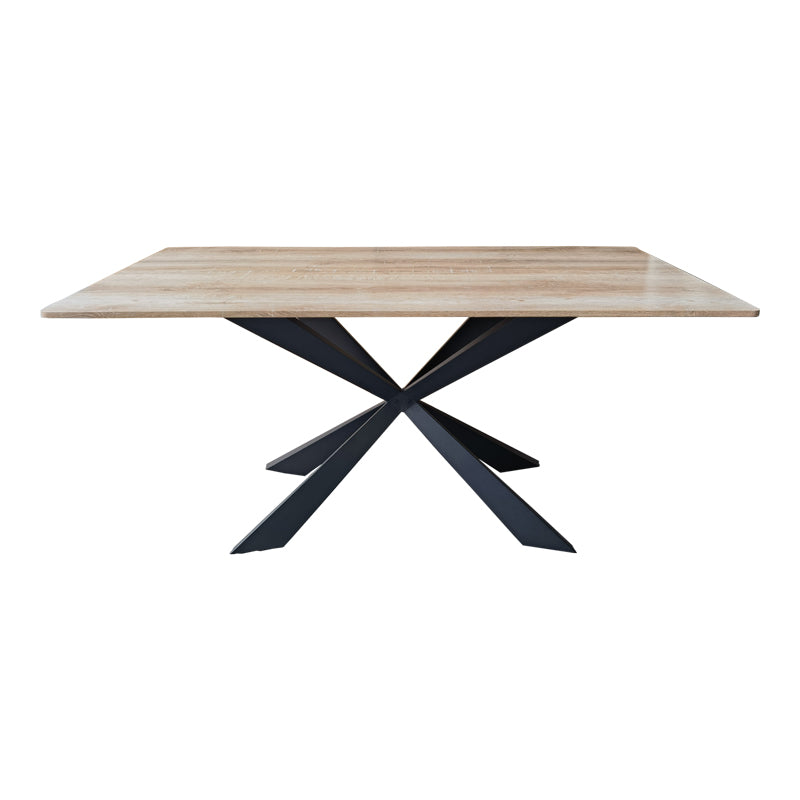 Τραπέζι Aragne pakoworld sonoma mdf με μαύρα μεταλλικά πόδια 160x90x75εκ - Hippiehome.gr