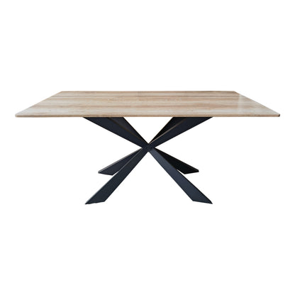 Τραπέζι Aragne pakoworld sonoma mdf με μαύρα μεταλλικά πόδια 160x90x75εκ - Hippiehome.gr