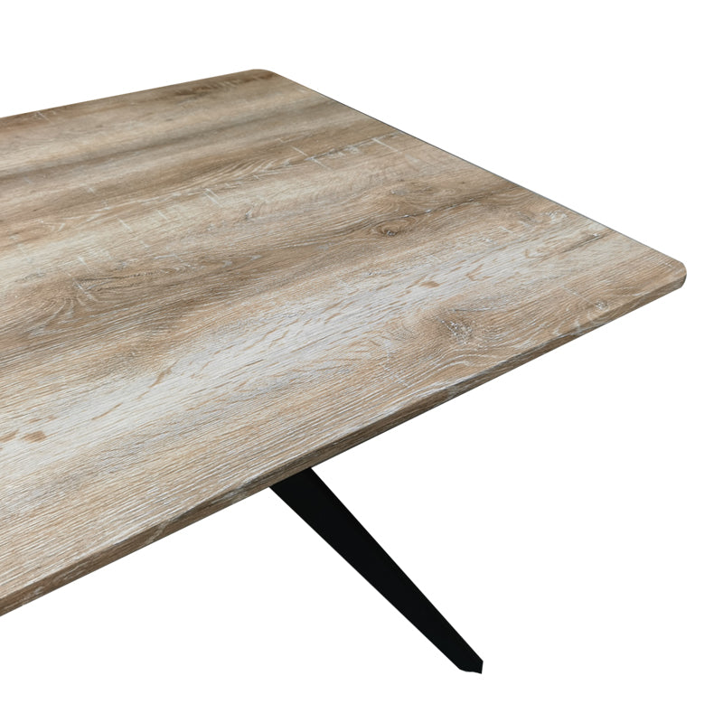 Τραπέζι Ezali pakoworld sonoma mdf με μαύρα μεταλλικά πόδια 160x90x75εκ - Hippiehome.gr