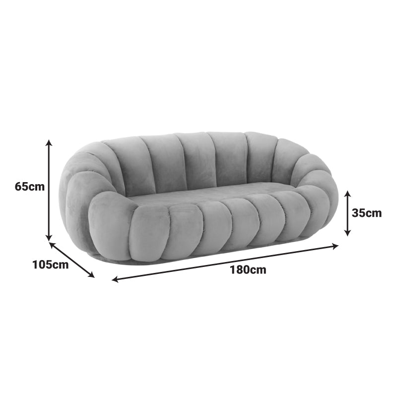 Καναπές Embrace pakoworld βελούδο σε μπεζ απόχρωση 180x105x65εκ - Hippiehome.gr