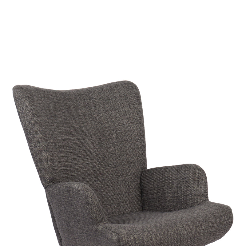Κουνιστή πολυθρόνα Jianna pakoworld ανθρακί ύφασμα με πόδι σε φυσική απόχρωση 79x64x89εκ - Hippiehome.gr
