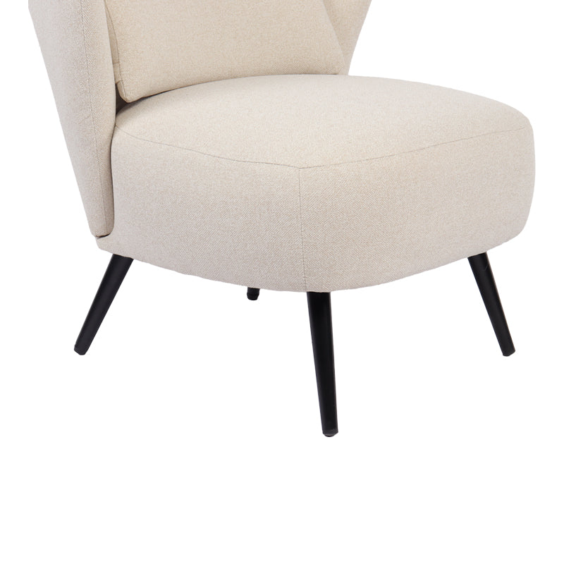 Πολυθρόνα Nagreta pakoworld κρεμ ύφασμα με μεταλλικό πόδι σε μαύρη απόχρωση 77x73x74εκ - Hippiehome.gr