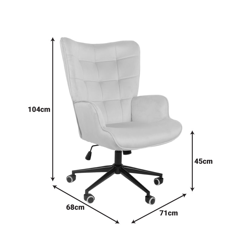 Καρέκλα γραφείου διευθυντή Lobima pakoworld περιστρεφόμενη κρεμ βελούδο 68x71x105-112εκ - Hippiehome.gr