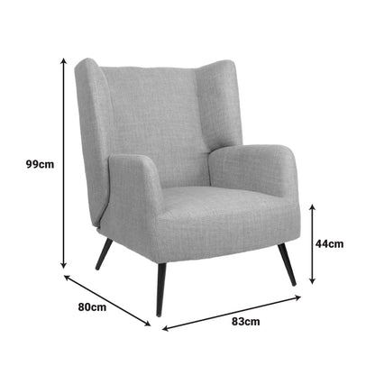 Πολυθρόνα Mareta pakoworld κίτρινο ύφασμα με πόδι σε μαύρη απόχρωση 83x80x99εκ - Hippiehome.gr