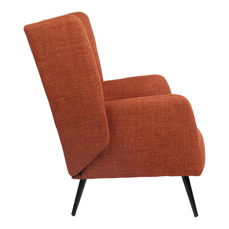 Πολυθρόνα Mareta pakoworld terracotta ύφασμα με πόδι σε μαύρη απόχρωση 83x80x99εκ - Hippiehome.gr