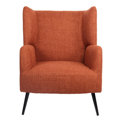 Πολυθρόνα Mareta pakoworld terracotta ύφασμα με πόδι σε μαύρη απόχρωση 83x80x99εκ - Hippiehome.gr