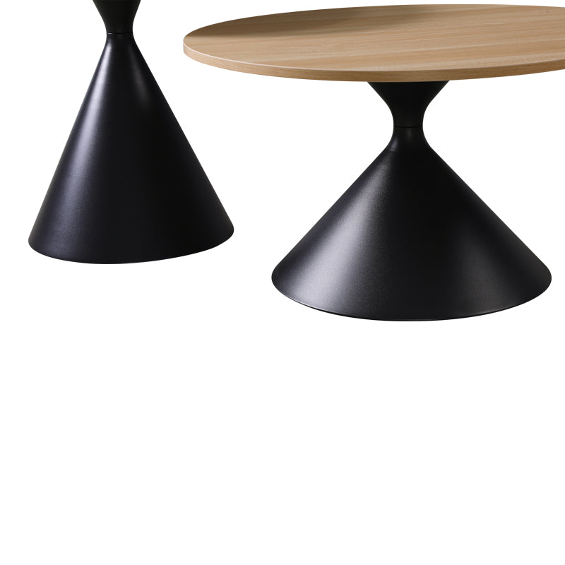 Τραπέζι σαλονιού Hemena pakoworld σετ 2τεμ σε μαύρη-φυσική απόχρωση - Hippiehome.gr