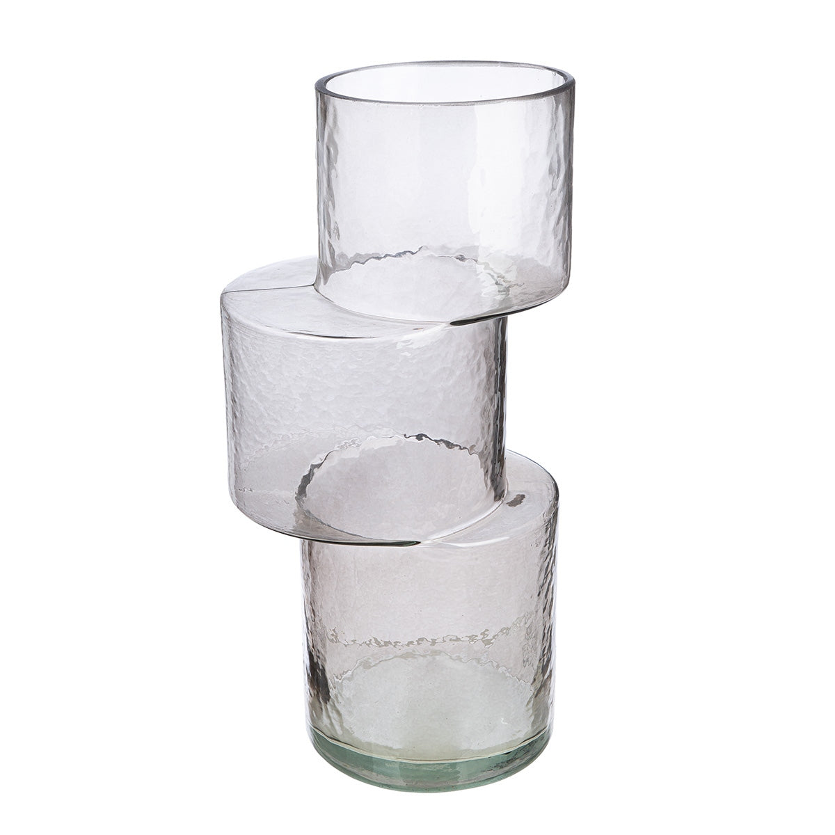 Βάζο "Levels" Γυάλινο Γκρι PU 13.5x11.5x28.5cm - Hippiehome.gr