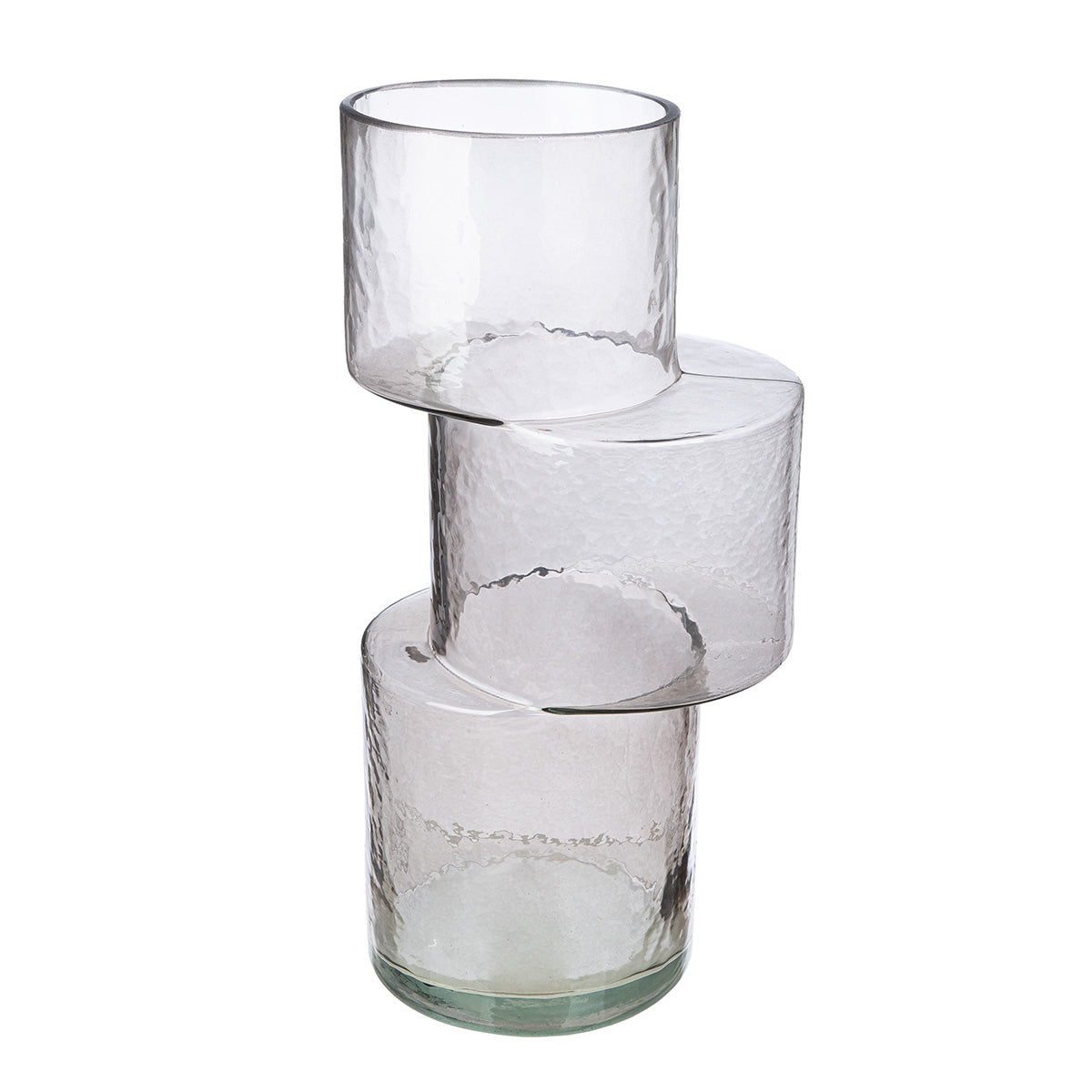 Βάζο "Levels" Γυάλινο Γκρι PU 13.5x11.5x28.5cm - Hippiehome.gr