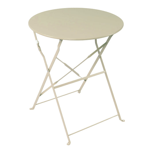 Τραπεζι Bistro pakoworld μεταλλικό αναδιπλούμενο σε μπεζ απόχρωση Φ60x71εκ - Hippiehome.gr