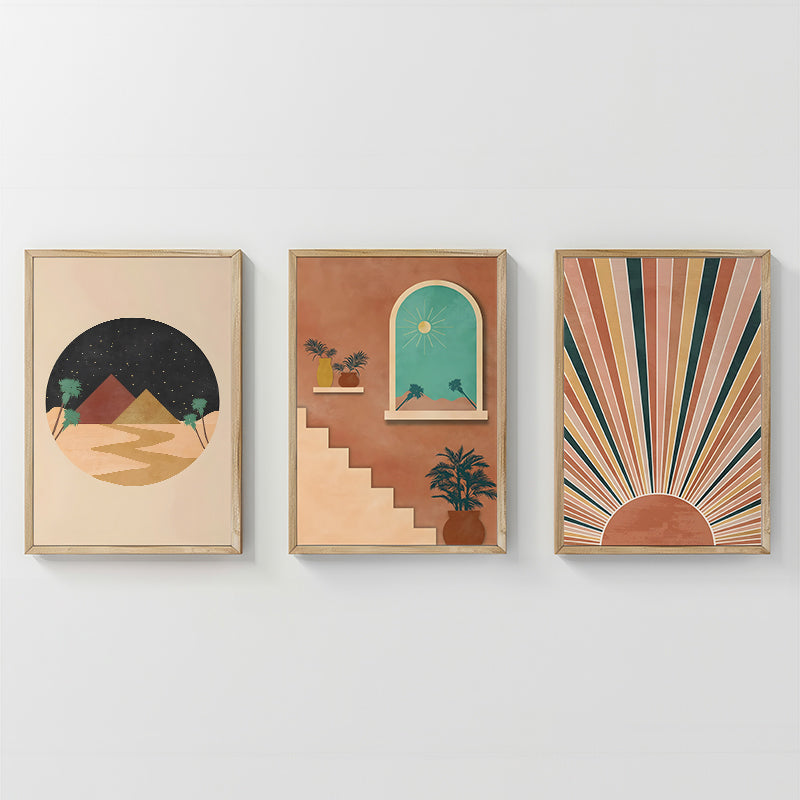 Πίνακας Venven pakoworld τρίπτυχος με ψηφιακή εκτύπωση και πλαίσιο 33x1.5x48εκ - Hippiehome.gr