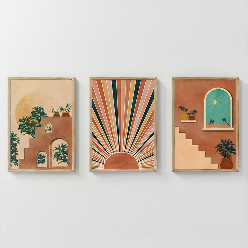 Πίνακας Quesin pakoworld τρίπτυχος με ψηφιακή εκτύπωση και πλαίσιο 33x1.5x48εκ - Hippiehome.gr