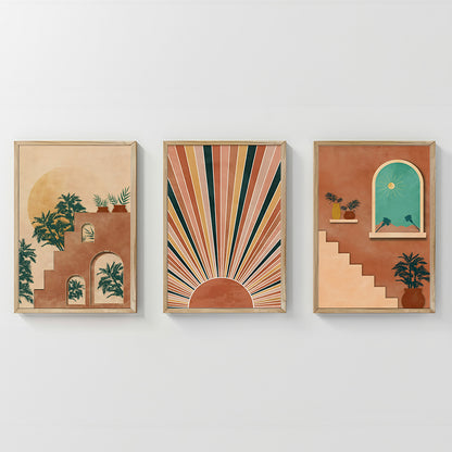 Πίνακας Quesin pakoworld τρίπτυχος με ψηφιακή εκτύπωση και πλαίσιο 33x1.5x48εκ - Hippiehome.gr